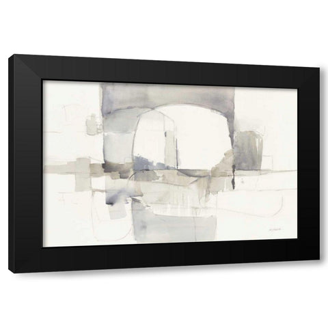 Improvisation 1 Gray Black Modern Wood Framed Art Print with Double Matting by Schick, Mike
