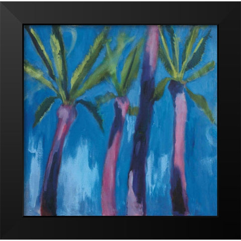 Palm Trees with Pink Black Modern Wood Framed Art Print by Clark, Michael