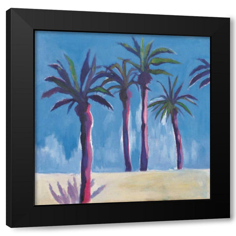 Palm Trees Morocco Crop with Pink Black Modern Wood Framed Art Print with Double Matting by Clark, Michael