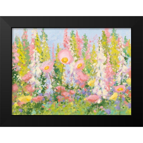 Garden Pastels I Blue Sky Black Modern Wood Framed Art Print by Novak, Shirley
