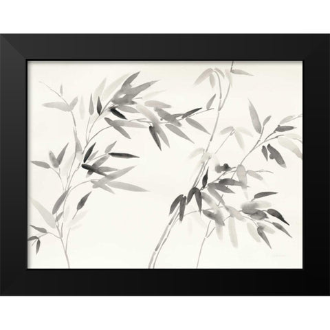 Bamboo Leaves I Black Modern Wood Framed Art Print by Nai, Danhui