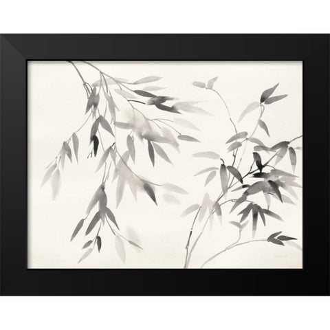 Bamboo Leaves II Black Modern Wood Framed Art Print by Danhui, Nai