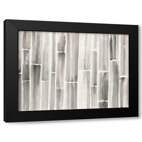 Bamboo Pattern Black Modern Wood Framed Art Print with Double Matting by Nai, Danhui