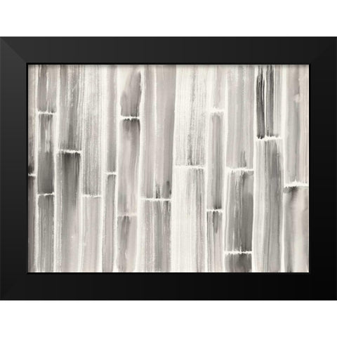 Bamboo Pattern Black Modern Wood Framed Art Print by Nai, Danhui