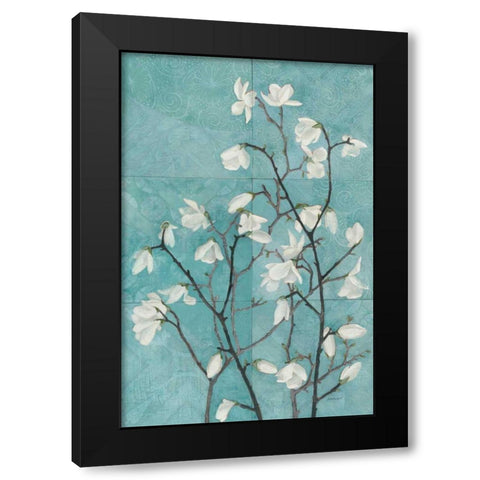 Magnolia Branch Black Modern Wood Framed Art Print by Lovell, Kathrine