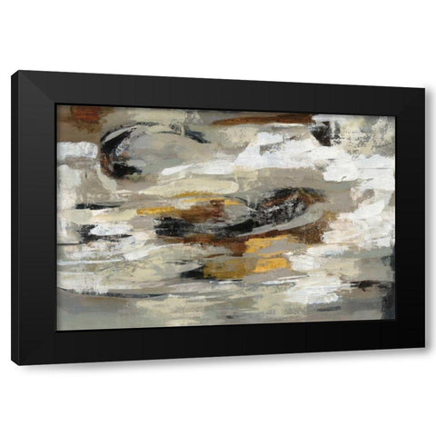 Neutral Abstract Gray Black Modern Wood Framed Art Print with Double Matting by Vassileva, Silvia
