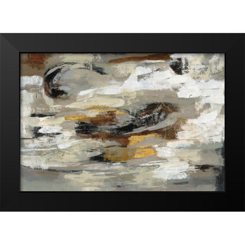 Neutral Abstract Gray Black Modern Wood Framed Art Print by Vassileva, Silvia