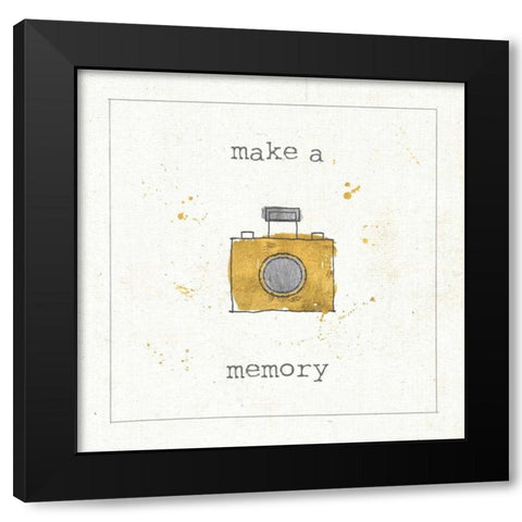 Lil Memos Make a Memory Black Modern Wood Framed Art Print with Double Matting by Pela Studio