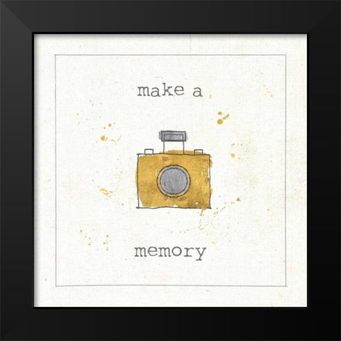 Lil Memos Make a Memory Black Modern Wood Framed Art Print by Pela Studio