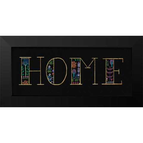 Bright Folklore Home Black Modern Wood Framed Art Print by Wild Apple Portfolio