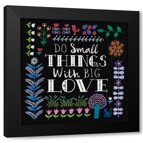 Bright Folklore Inspiration I Black Modern Wood Framed Art Print with Double Matting by Wild Apple Portfolio