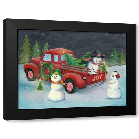 Christmas on Wheels II Light Black Modern Wood Framed Art Print with Double Matting by Urban, Mary