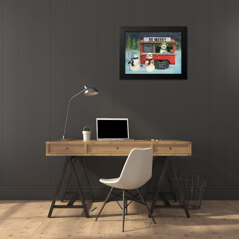 Christmas on Wheels III Light Black Modern Wood Framed Art Print by Urban, Mary