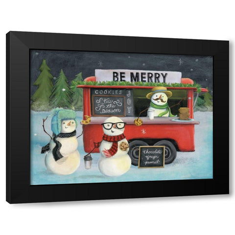 Christmas on Wheels III Light Black Modern Wood Framed Art Print by Urban, Mary