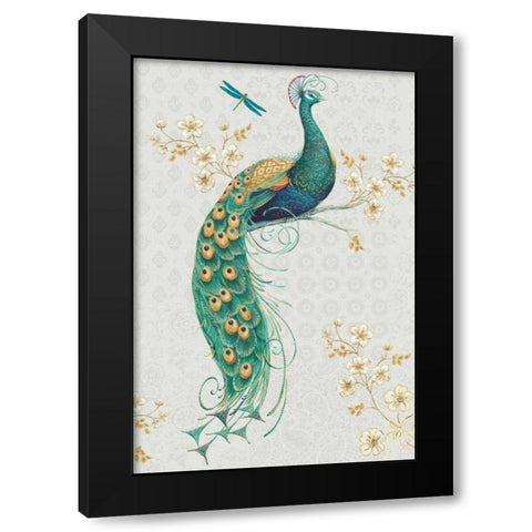 Ornate Peacock IXA Black Modern Wood Framed Art Print with Double Matting by Brissonnet, Daphne