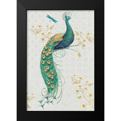 Ornate Peacock IXA Black Modern Wood Framed Art Print by Brissonnet, Daphne