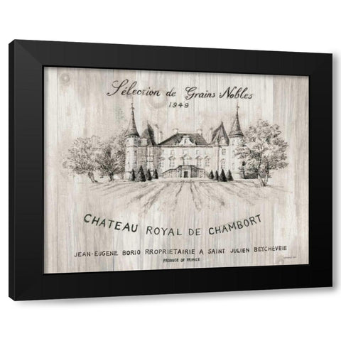 Chateau Chambort on Wood Black Modern Wood Framed Art Print with Double Matting by Nai, Danhui
