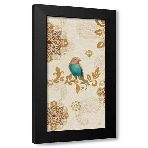 Bird Rainbow Blue Panel Black Modern Wood Framed Art Print by Brissonnet, Daphne