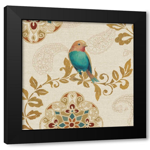 Bird Rainbow Teal Black Modern Wood Framed Art Print by Brissonnet, Daphne