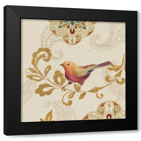 Bird Rainbow Orange Black Modern Wood Framed Art Print by Brissonnet, Daphne