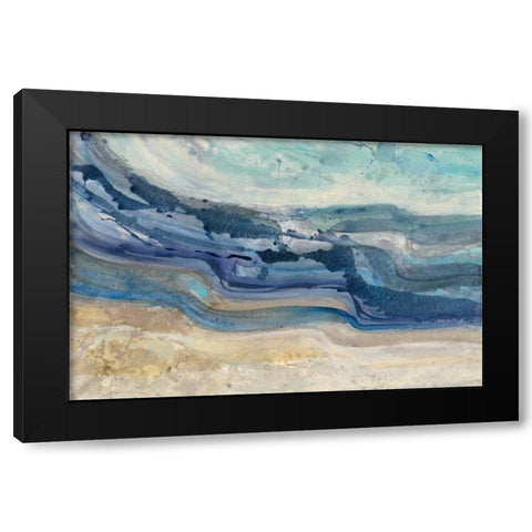 Currents Black Modern Wood Framed Art Print by Hristova, Albena