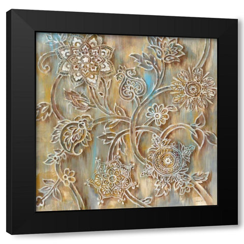 Henna Crop Black Modern Wood Framed Art Print with Double Matting by Nai, Danhui