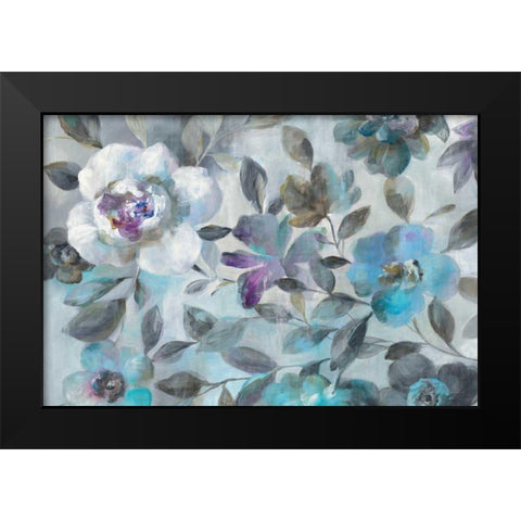 Twilight Flowers Crop Black Modern Wood Framed Art Print by Nai, Danhui