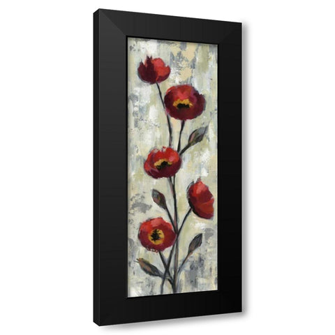 Simple Red Floral II Black Modern Wood Framed Art Print with Double Matting by Vassileva, Silvia