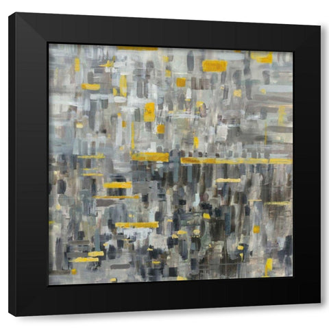 Reflections Square Black Modern Wood Framed Art Print with Double Matting by Nai, Danhui