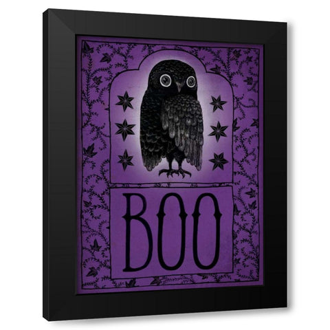 Vintage Halloween Boo Black Modern Wood Framed Art Print with Double Matting by Miller, Sara Zieve