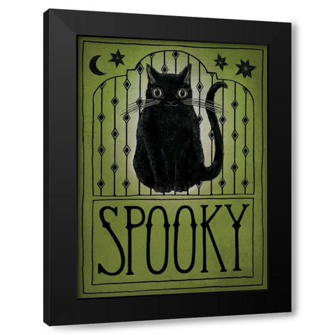 Vintage Halloween Spooky Black Modern Wood Framed Art Print by Miller, Sara Zieve
