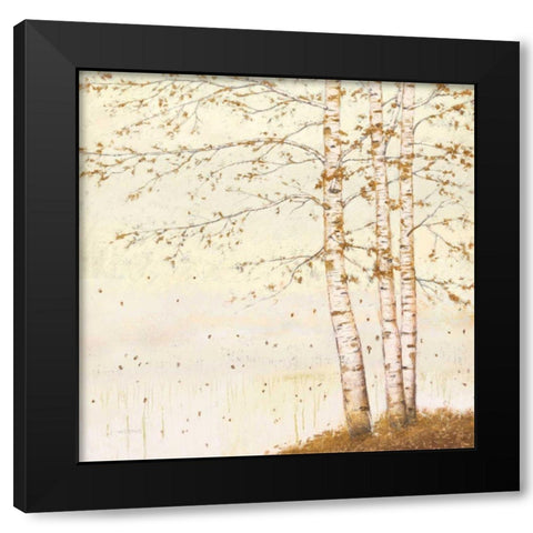 Golden Birch II Off White Black Modern Wood Framed Art Print by Wiens, James