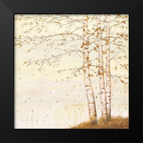 Golden Birch II Off White Black Modern Wood Framed Art Print by Wiens, James