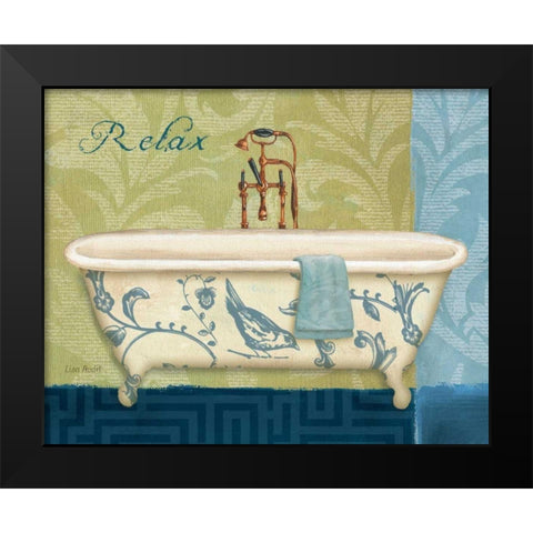 Blue Botanical Bath II Black Modern Wood Framed Art Print by Audit, Lisa