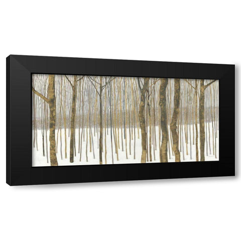 Woods in Winter Gold Black Modern Wood Framed Art Print with Double Matting by Lovell, Kathrine