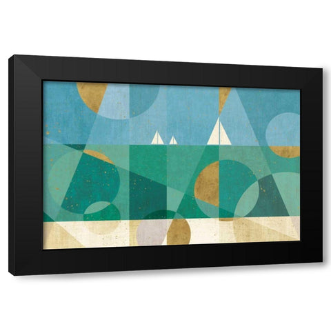 Seascape I Black Modern Wood Framed Art Print with Double Matting by Charron, Veronique
