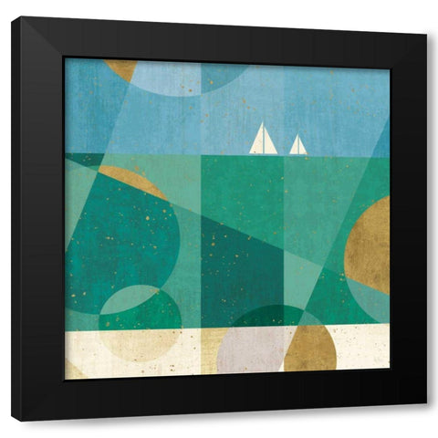Seascape IV Black Modern Wood Framed Art Print with Double Matting by Charron, Veronique