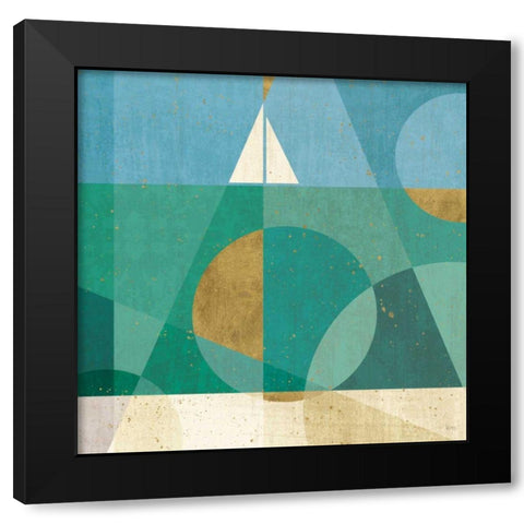 Seascape V Black Modern Wood Framed Art Print with Double Matting by Charron, Veronique
