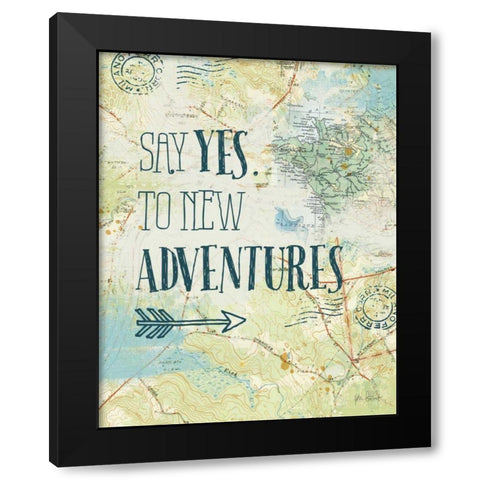 Map Sentiments II Black Modern Wood Framed Art Print by Pertiet, Katie