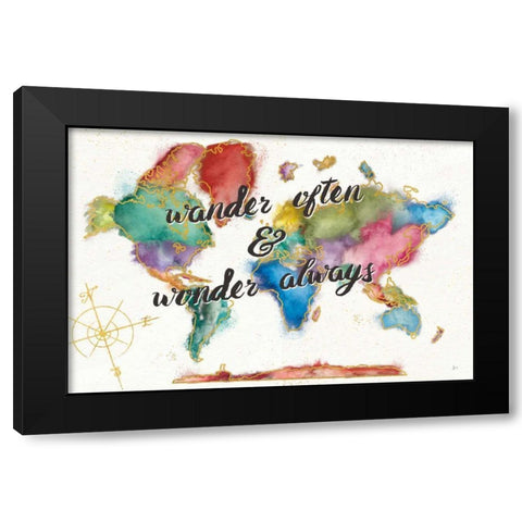 Colorful World I Black Modern Wood Framed Art Print with Double Matting by Aiken, Jess