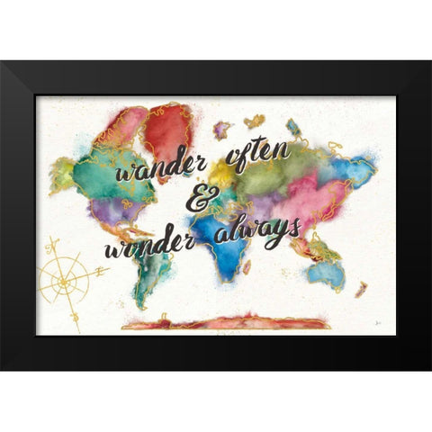 Colorful World I Black Modern Wood Framed Art Print by Aiken, Jess