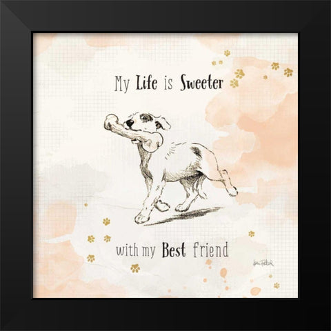 Furry Friends II Black Modern Wood Framed Art Print by Pertiet, Katie