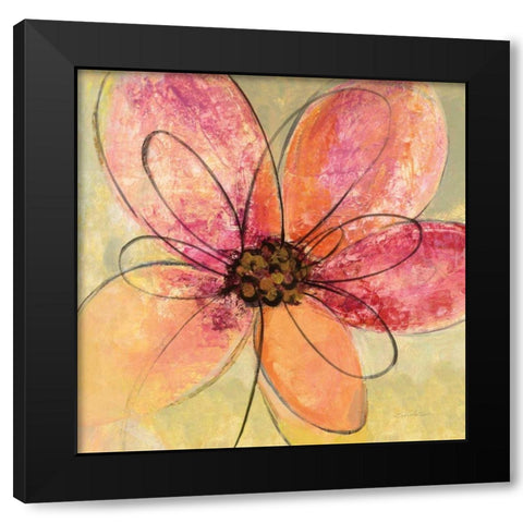 Neon Floral III Black Modern Wood Framed Art Print by Vassileva, Silvia