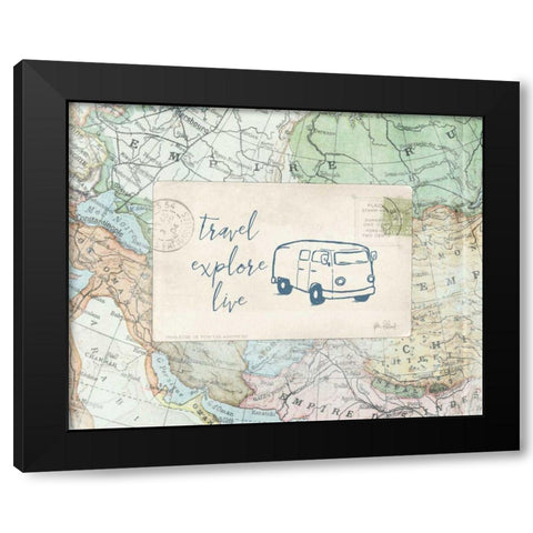 Travel Posts II Black Modern Wood Framed Art Print with Double Matting by Pertiet, Katie