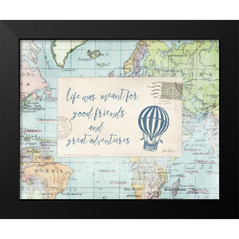 Travel Posts III Black Modern Wood Framed Art Print by Pertiet, Katie