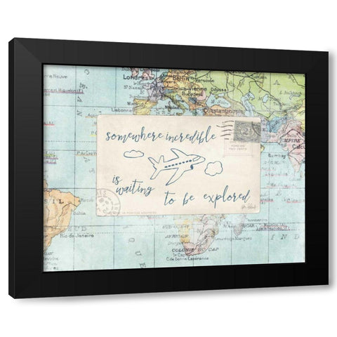 Travel Posts IV Black Modern Wood Framed Art Print with Double Matting by Pertiet, Katie