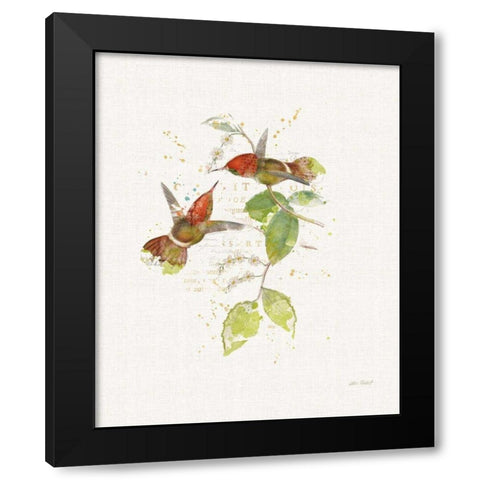 Colorful Hummingbirds II Black Modern Wood Framed Art Print by Pertiet, Katie