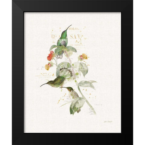 Colorful Hummingbirds III Black Modern Wood Framed Art Print by Pertiet, Katie