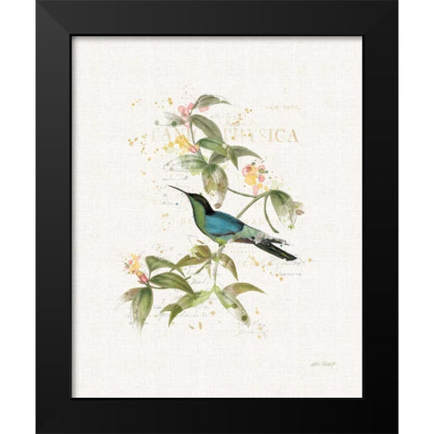 Colorful Hummingbirds IV Black Modern Wood Framed Art Print by Pertiet, Katie