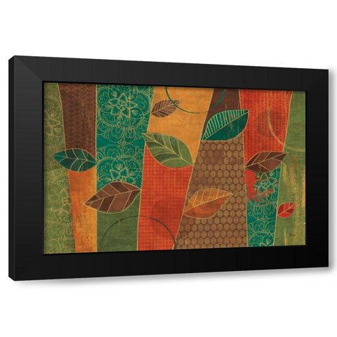 Bohemian Leaves I Black Modern Wood Framed Art Print by Charron, Veronique